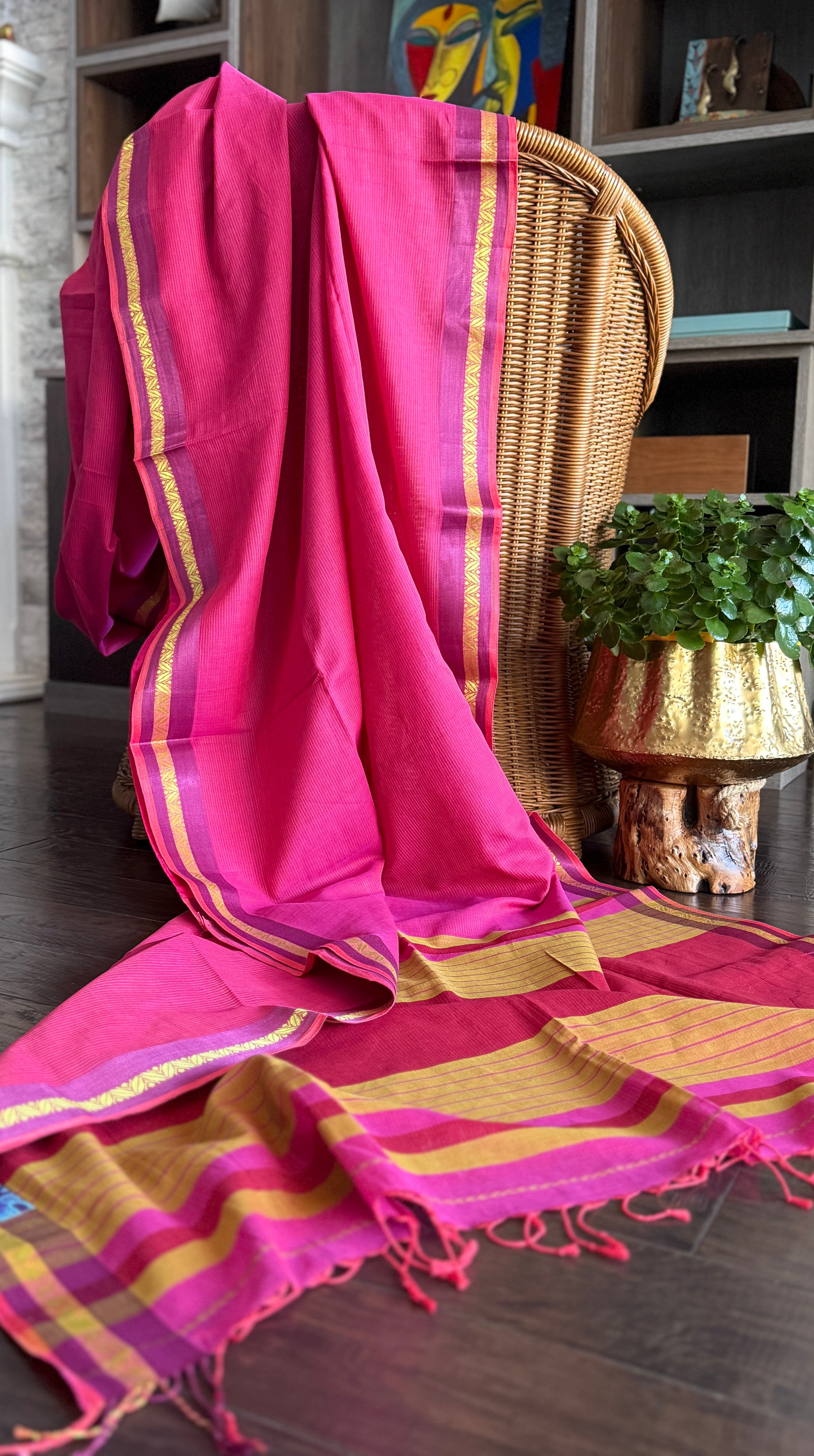 Pure Khadi Cotton Handloom - Pink
