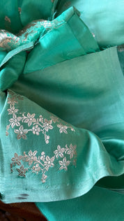 Pure Silk Mashru Banarasi- Sea Green