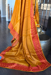Soft Silk Kathiyawadi Embroidered - Mustard