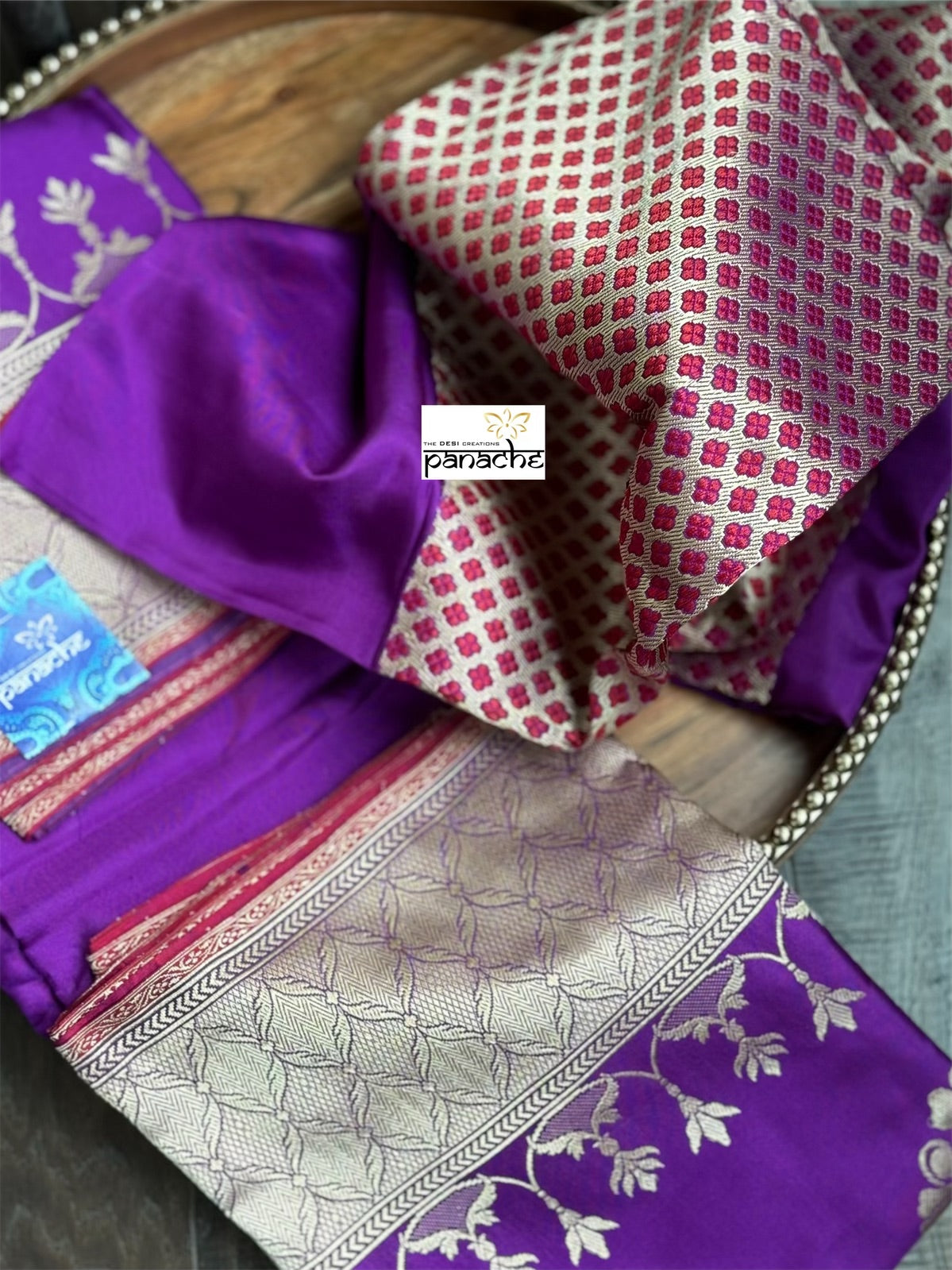 Pure Silk Katan Banarasi- Purple