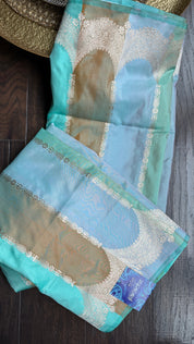 Pure Silk Rangkat Banarasi - Multi shaded