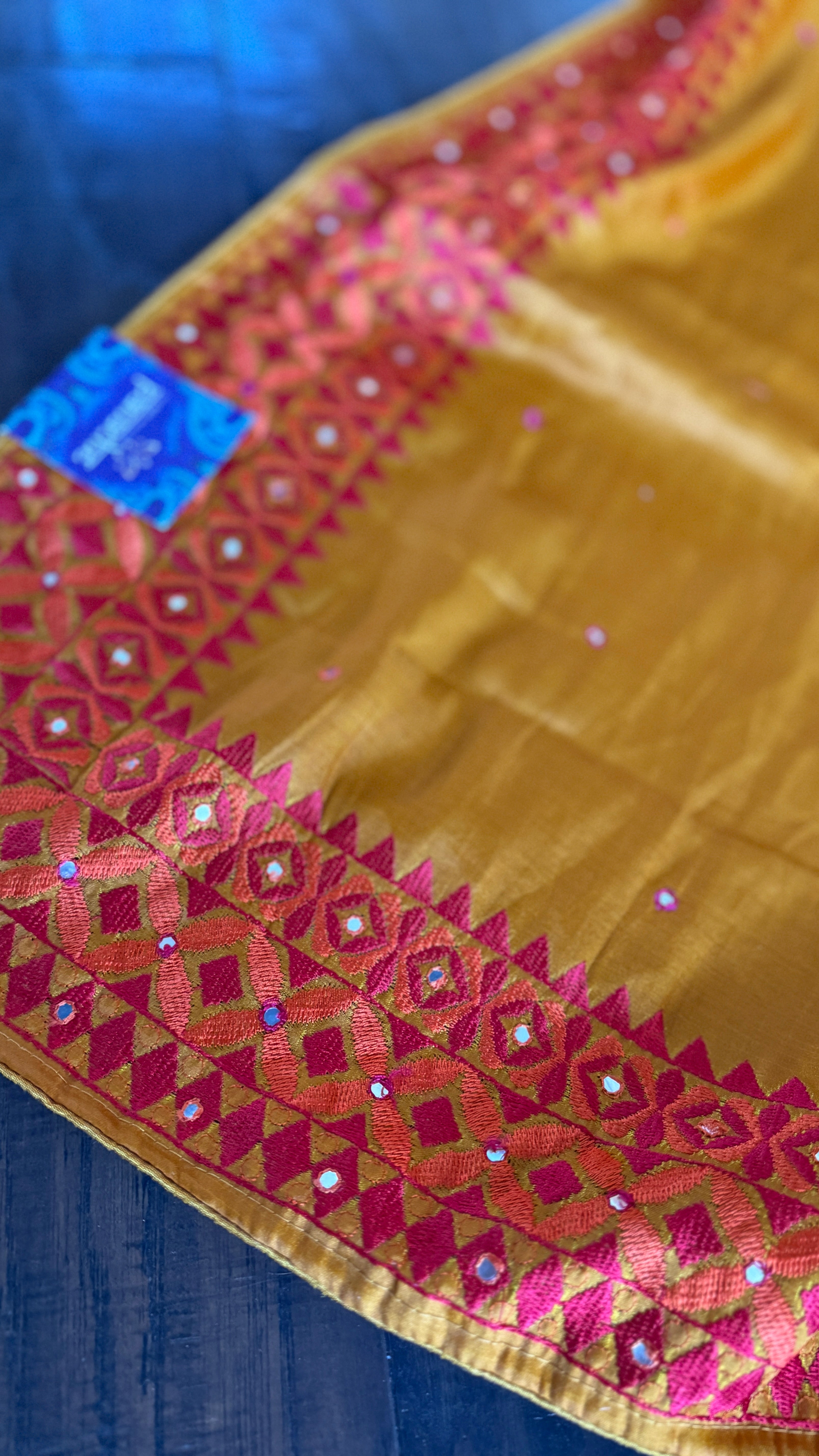 Soft Silk Kathiyawadi Embroidered - Mustard