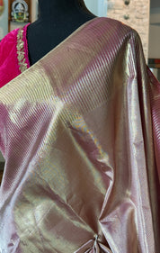 Pure Tissue Silk Kanjivaram - Golden Purple