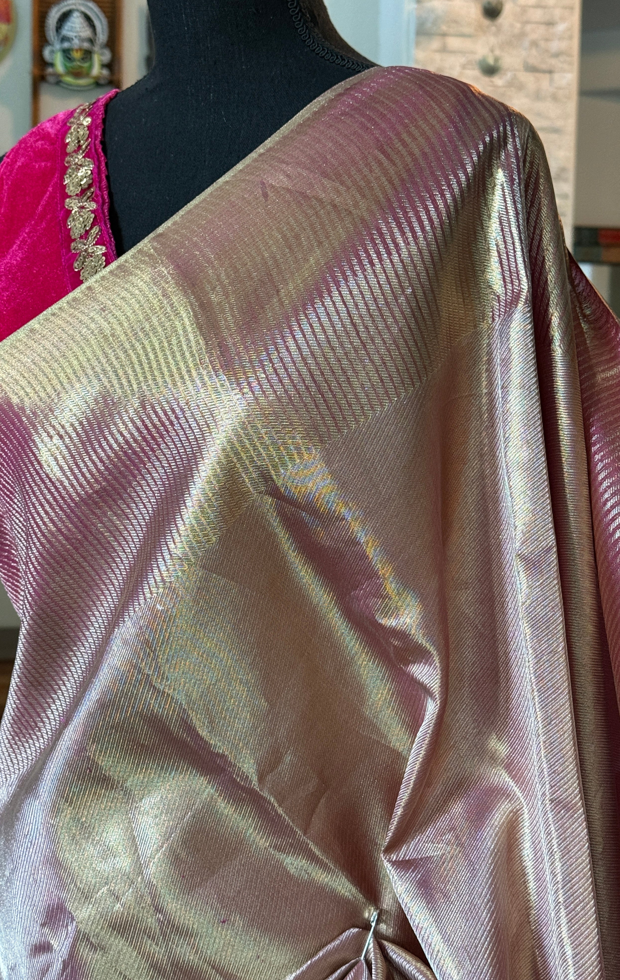Pure Tissue Silk Kanjivaram - Golden Purple