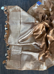 Pure Katan Silk Banarasi - Ochre Brown