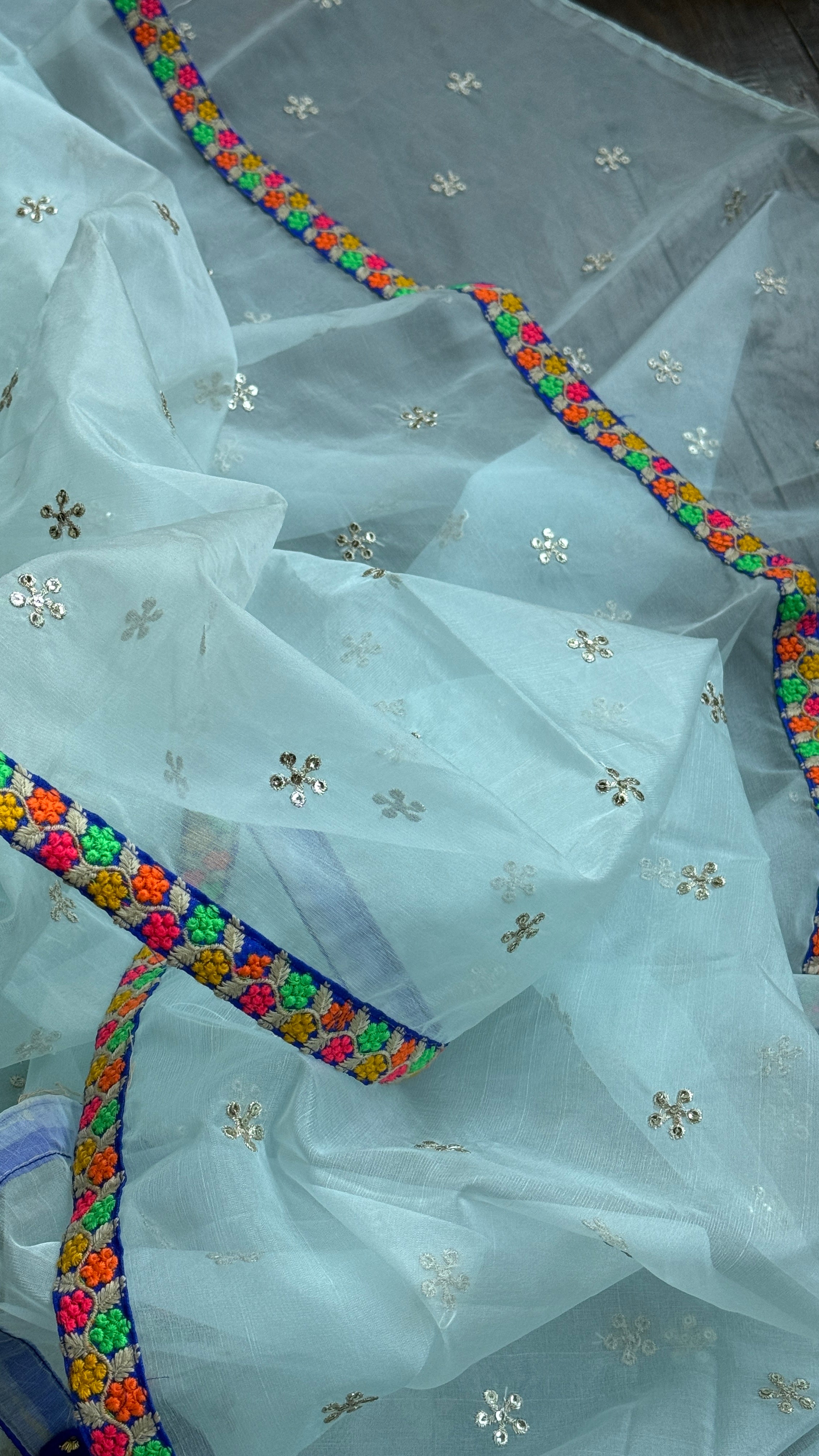 Designer Organza - Light Aqua Blue