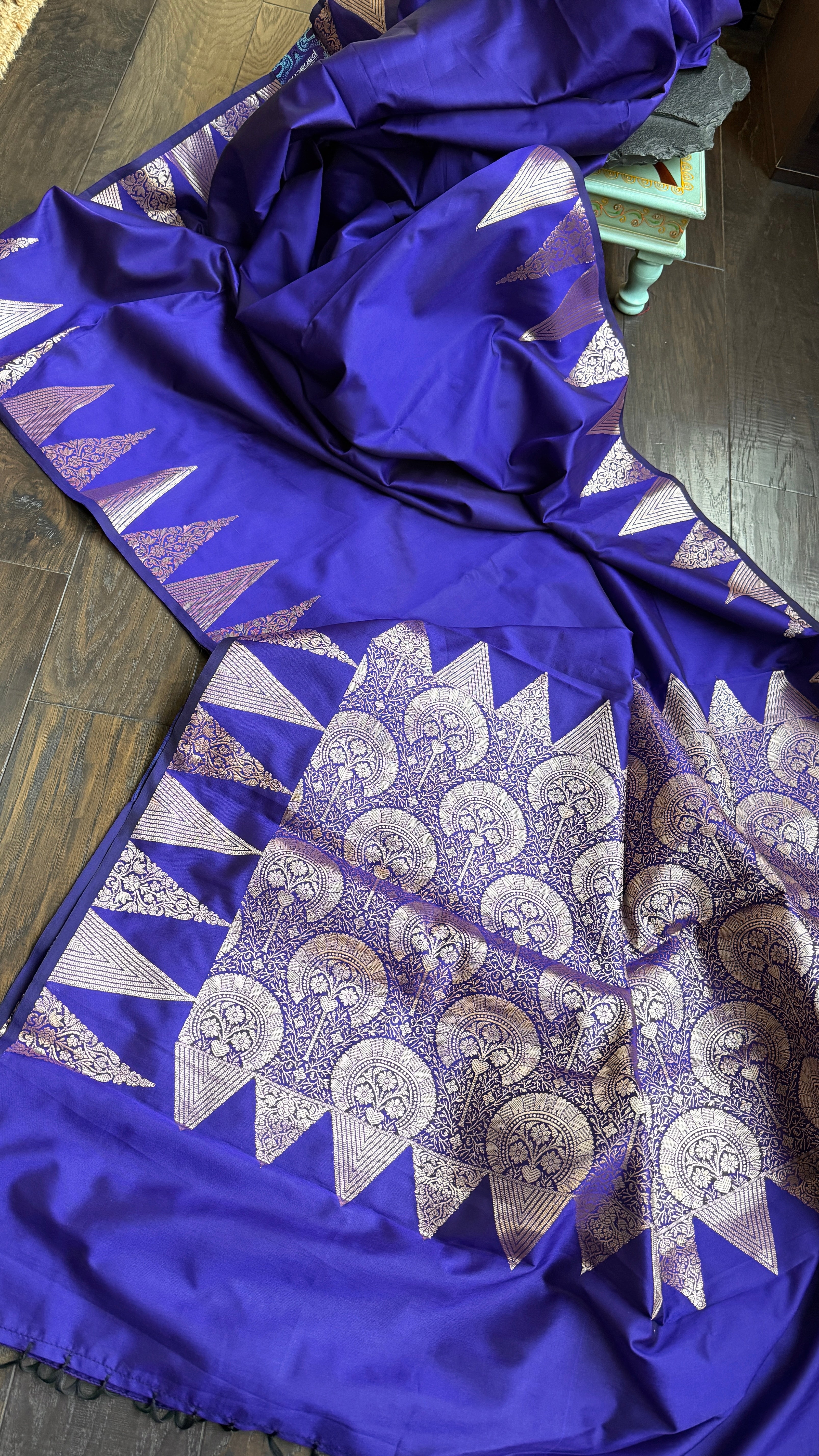 Soft Silk Banaras Saree - Blue Purple