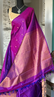 Pure Silk Kanjivaram - Magenta Borderless
