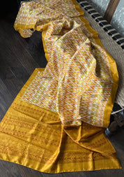 Bishnupur Silk Printed - Yellow Ikat