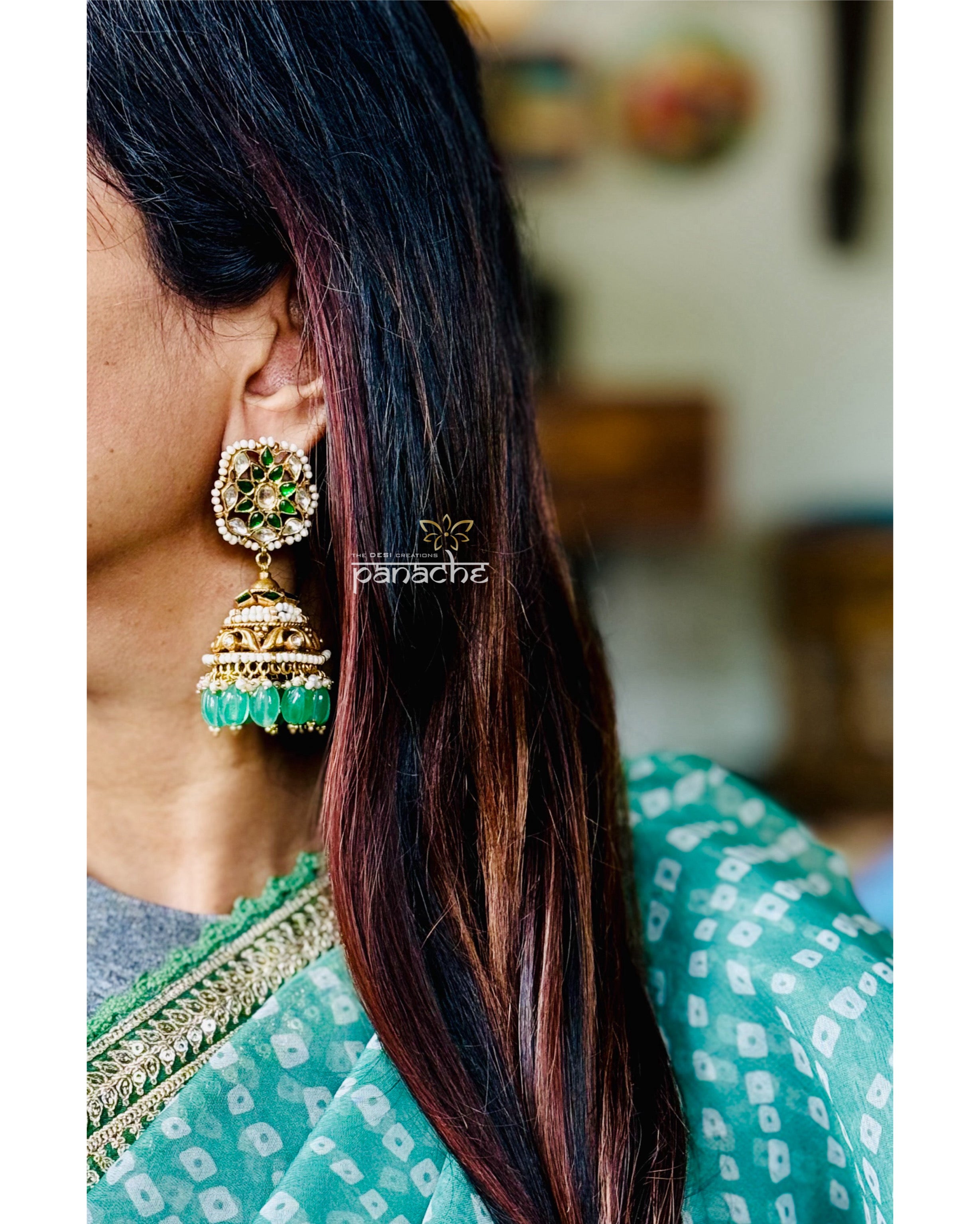 Earring 925 Silver- Jadau Jhumka