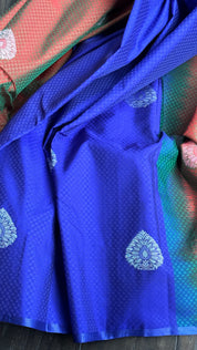 Soft Silk Kanjivaram - Brown Blue Tanchui Patli Pallu