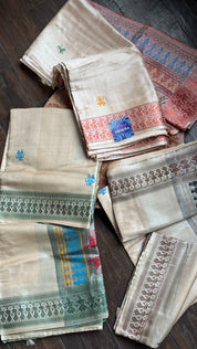 Pure Tussar Silk - Tan Beige Coffee Brown Dolabedi