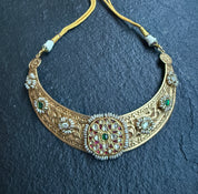 Silver Chitai 925 Hasli - Jadau Gold Tone