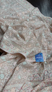Designer Georgette Embroidered - Light Baby Pink