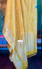 Pure Silk Kadwa Banarasi- Mango Yellow