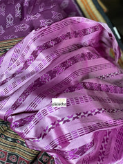 Pure Silk Sambalpuri ikat  - Purple Black