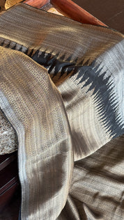Designer Soft Silk Brocade Banarasi - Black Gold Zari