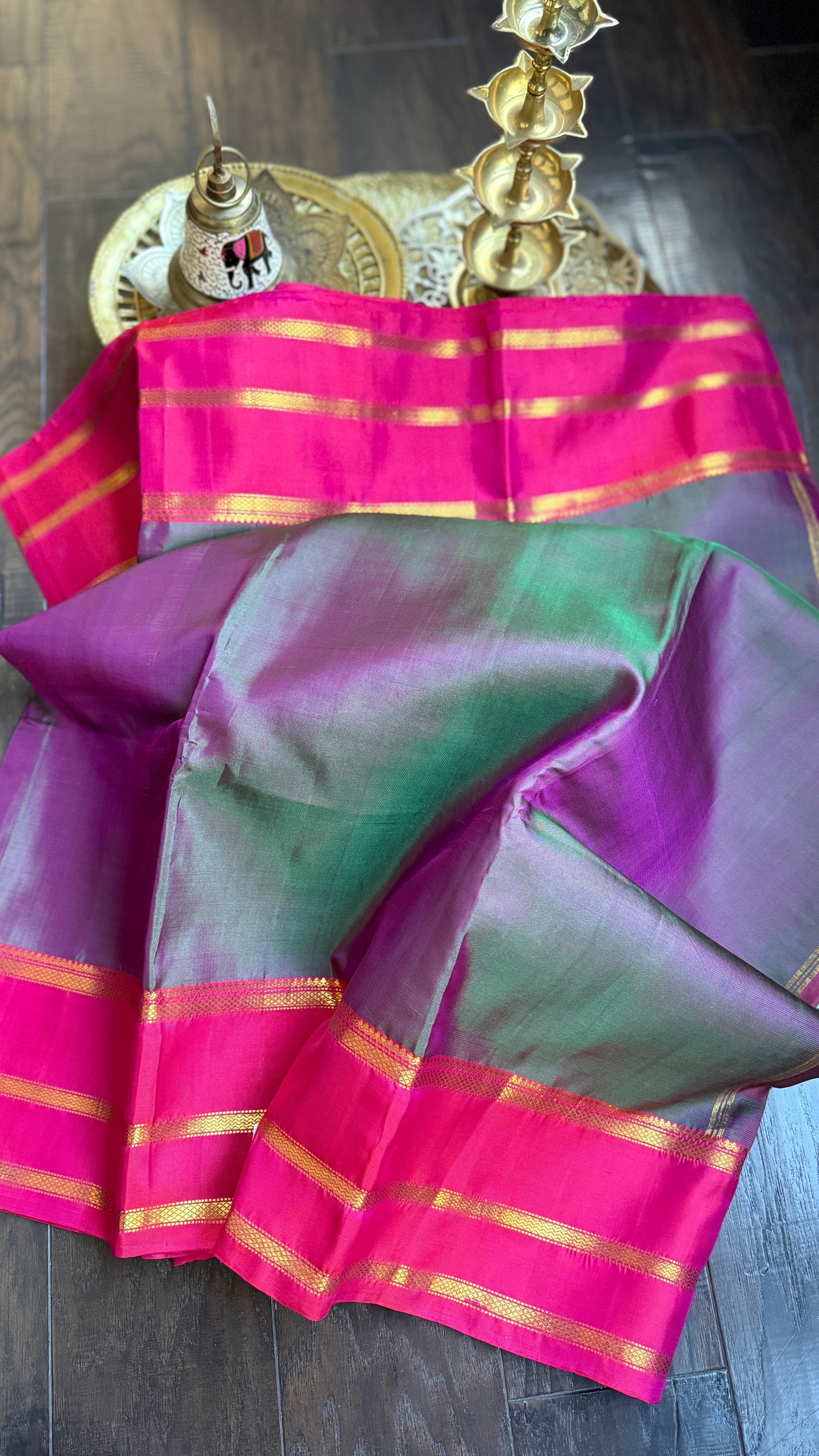 Pure Silk Kanjivaram - Purple Dual Tone