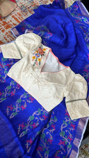 Pure Matka Silk Jamdaani - Royal Blue