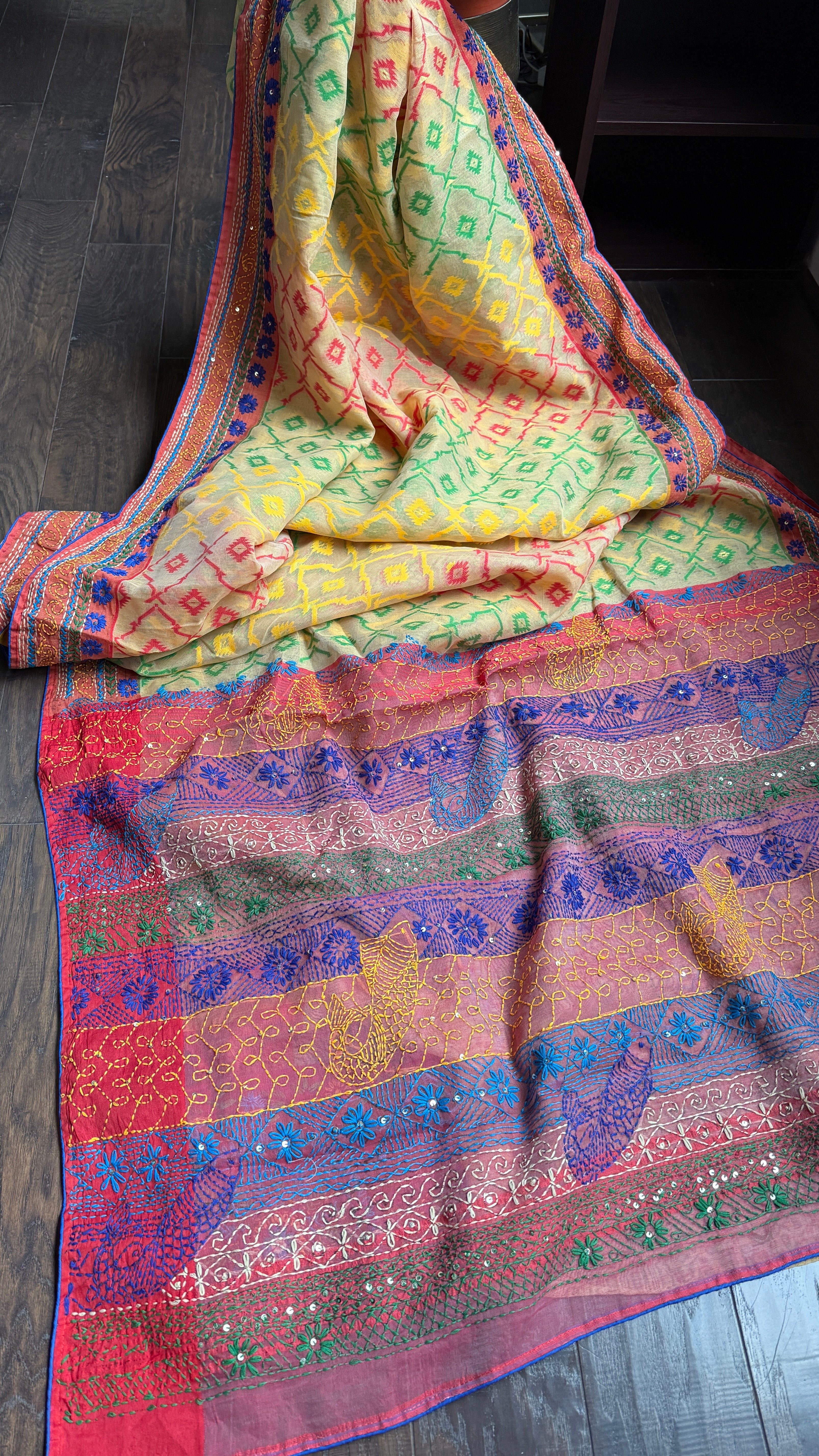 Designer Jamdaani Lambani Embroidered - Beige Cream Multi Color
