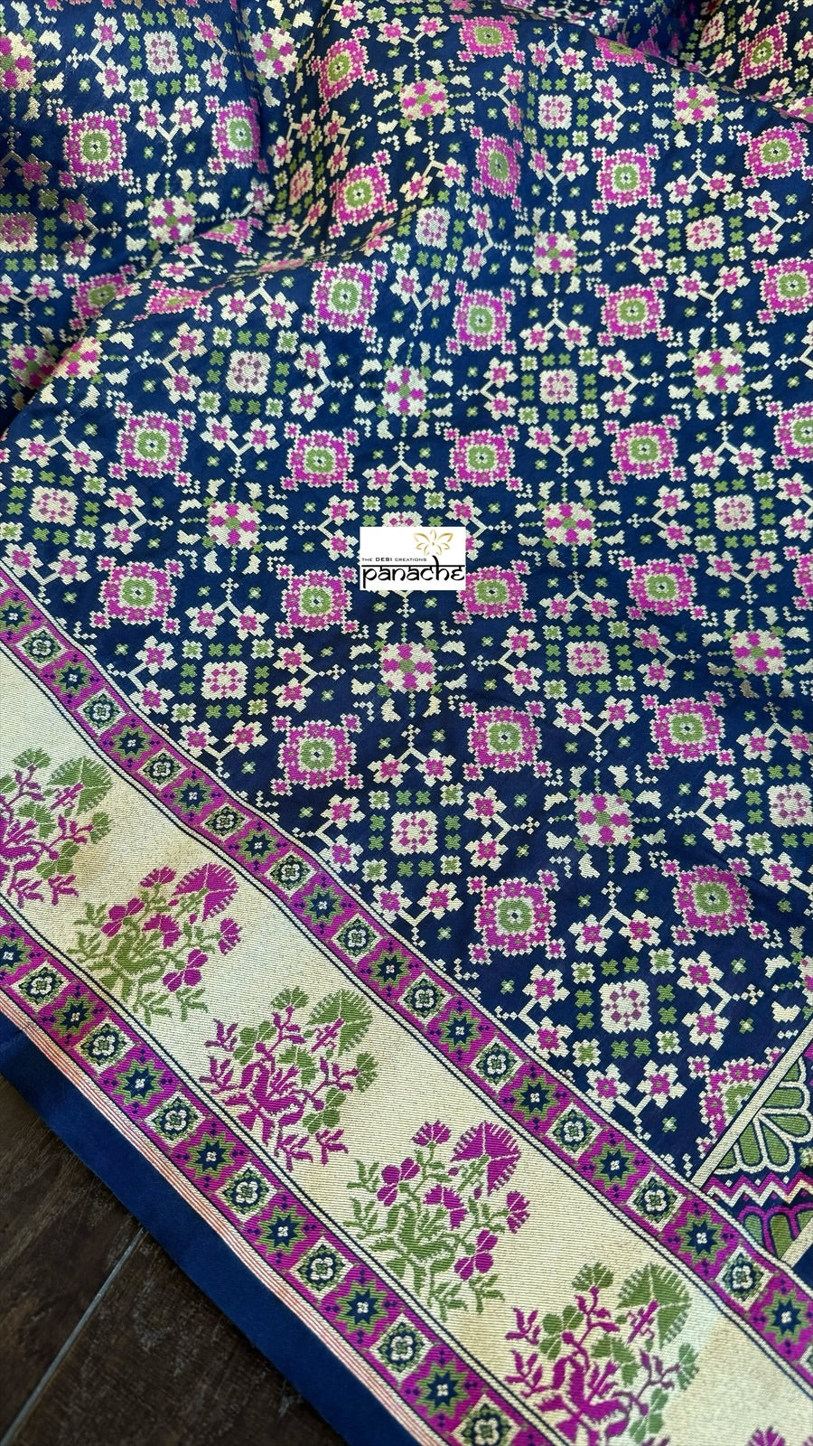 Soft Silk Banarasi - Blue Pink Patola Woven
