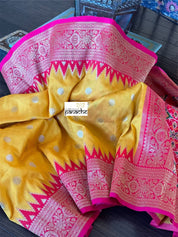 Soft Silk Patola Banarasi - Yellow Pink Red