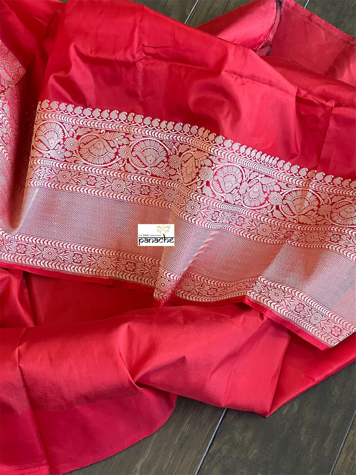 Katan Silk Banarasi - Purple Red