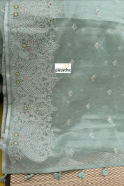 Tissue Linen - Mint Embroidered