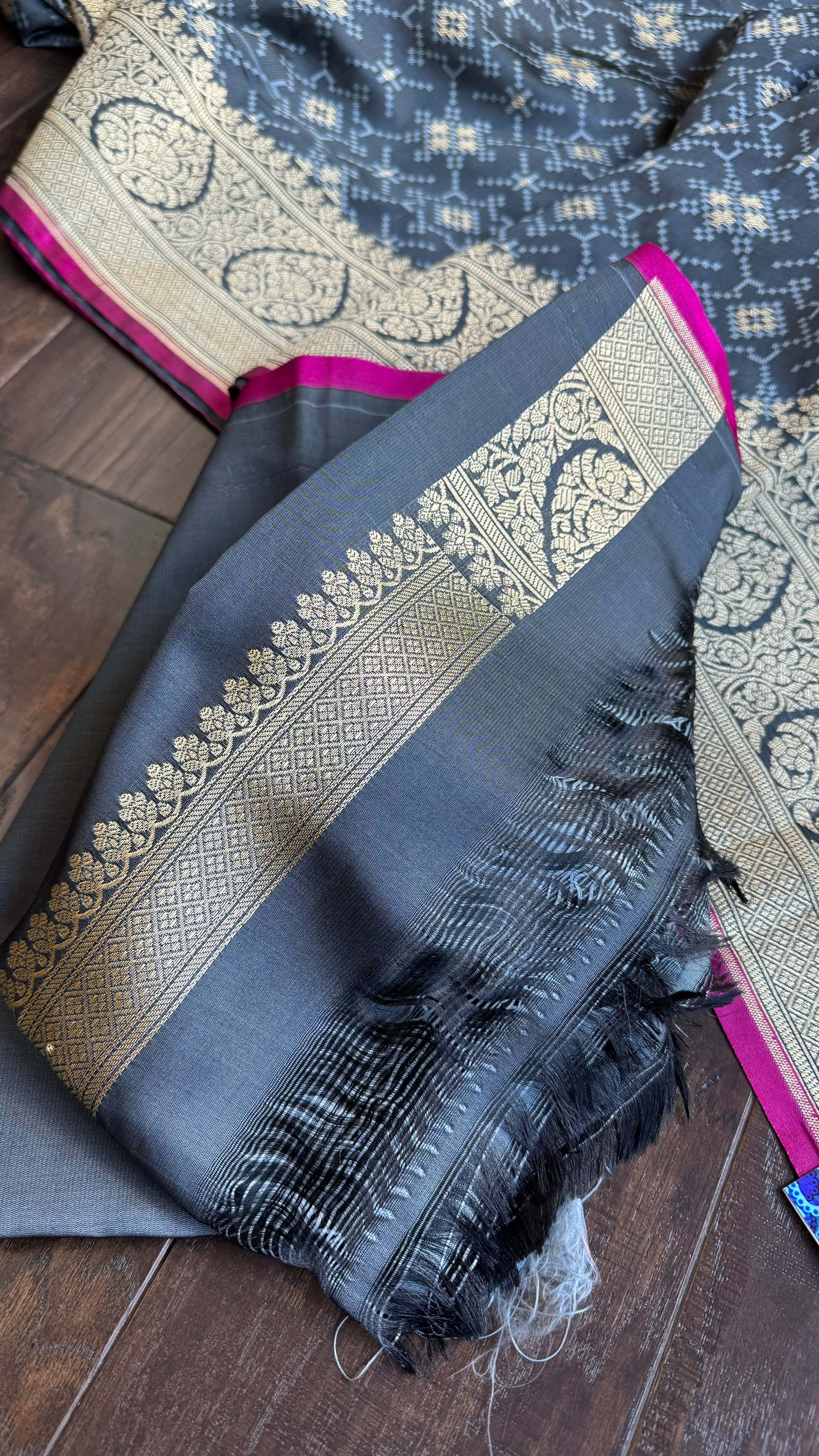 Soft Silk Banarasi - Grey Patola