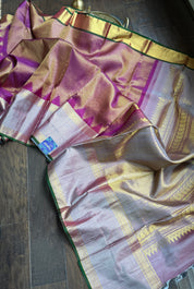 Pure Brocade Kanjivaram - Purple Golden 2g Zari