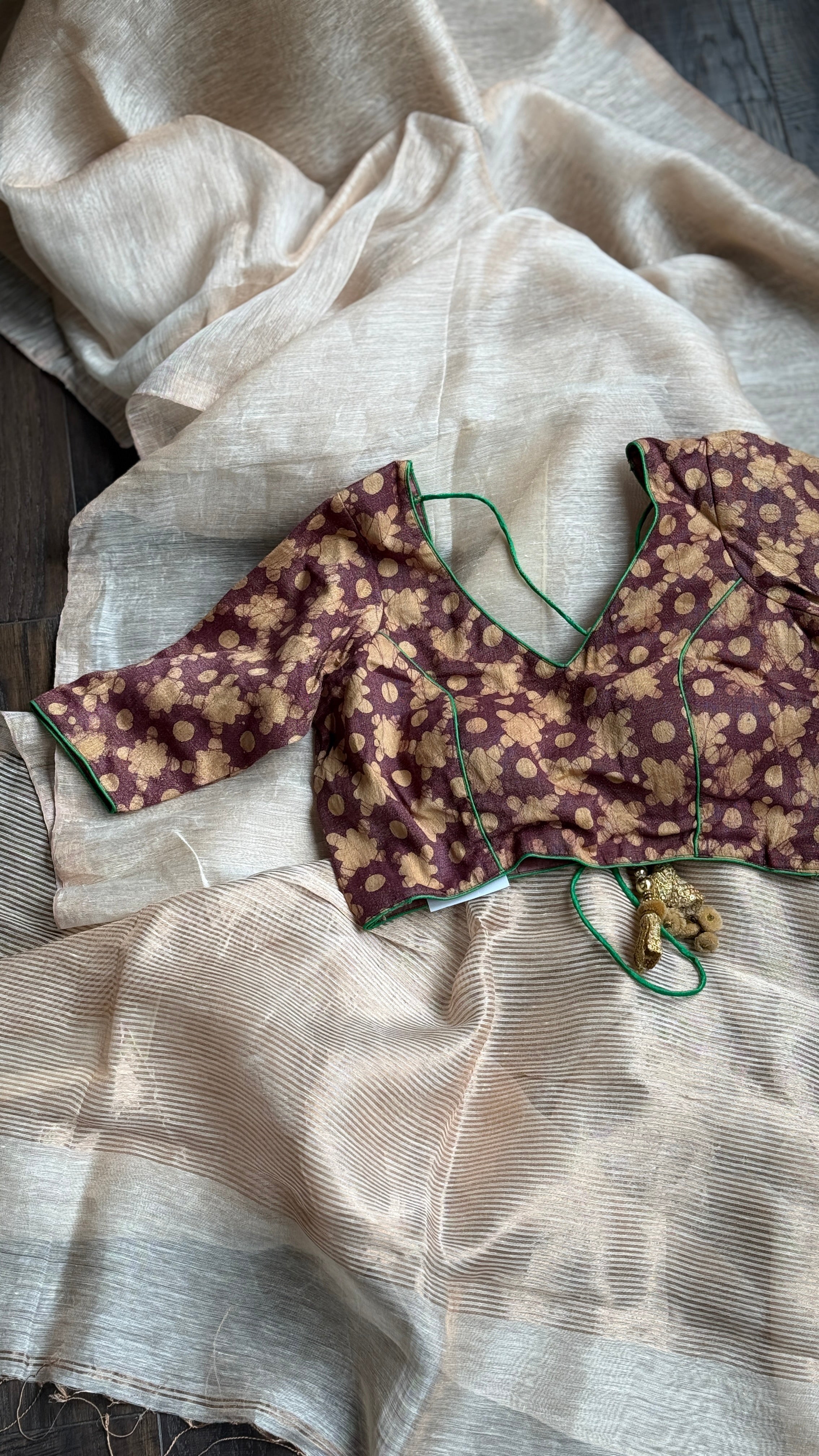 Designer Blouse - Brown Tussar