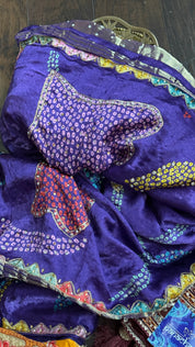 Designer Modal Silk Sequin - Purple Multi Color