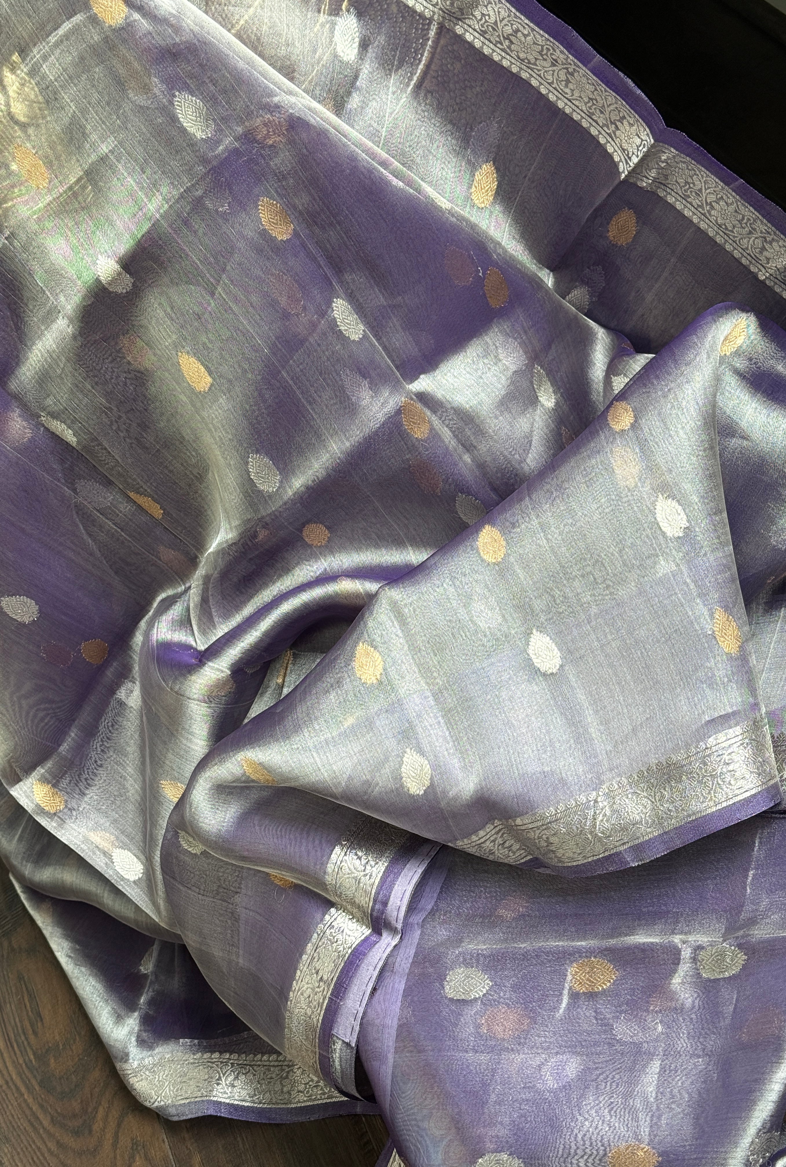 Tissue Organza Silk Banarasi - Purple