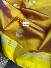 Pure Chanderi Pattu Silk - Yellow