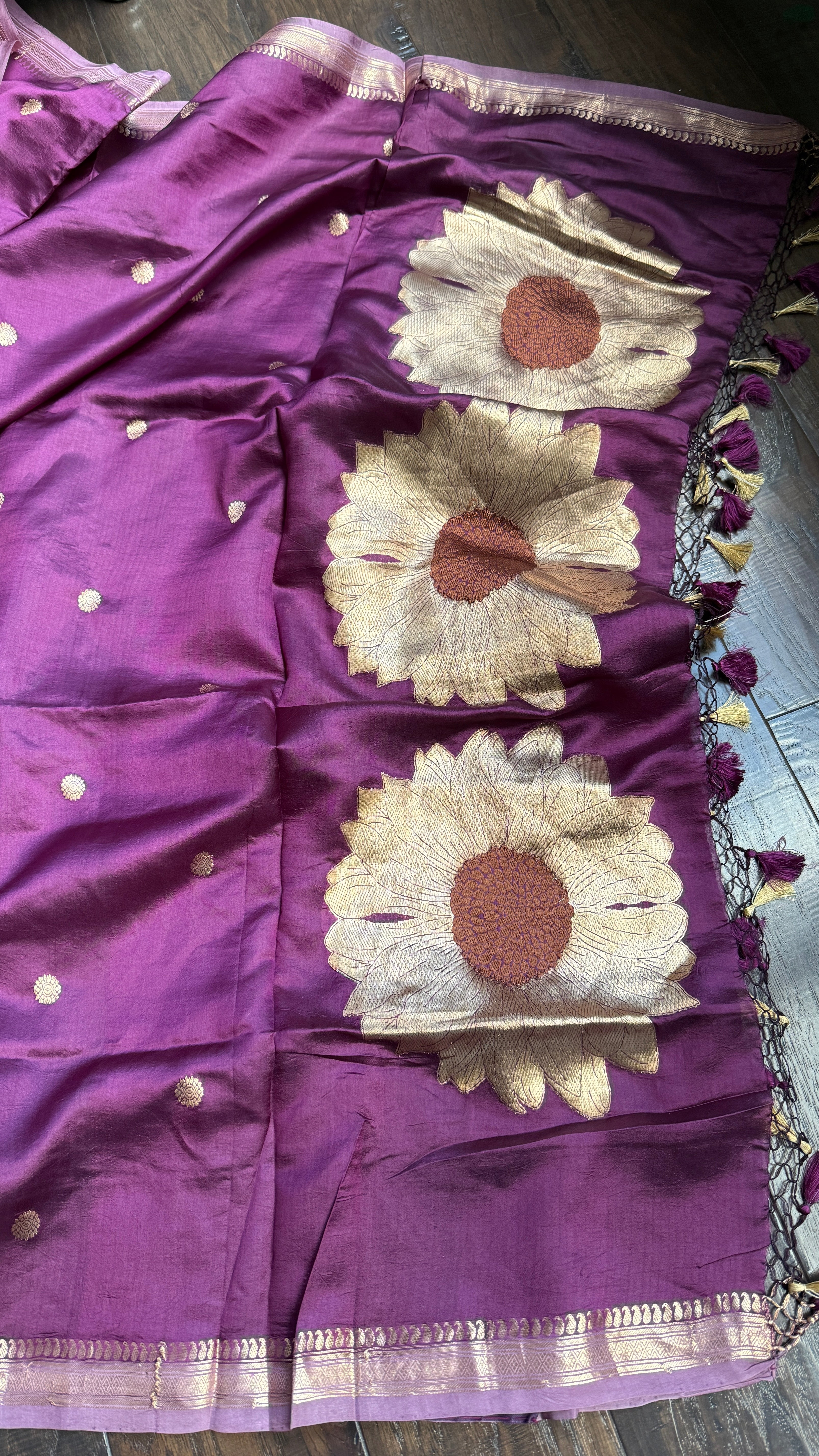 Mango Silk Banarasi -  Wine Color