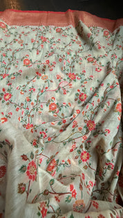 Pashmina Muga Banarasi - Beige