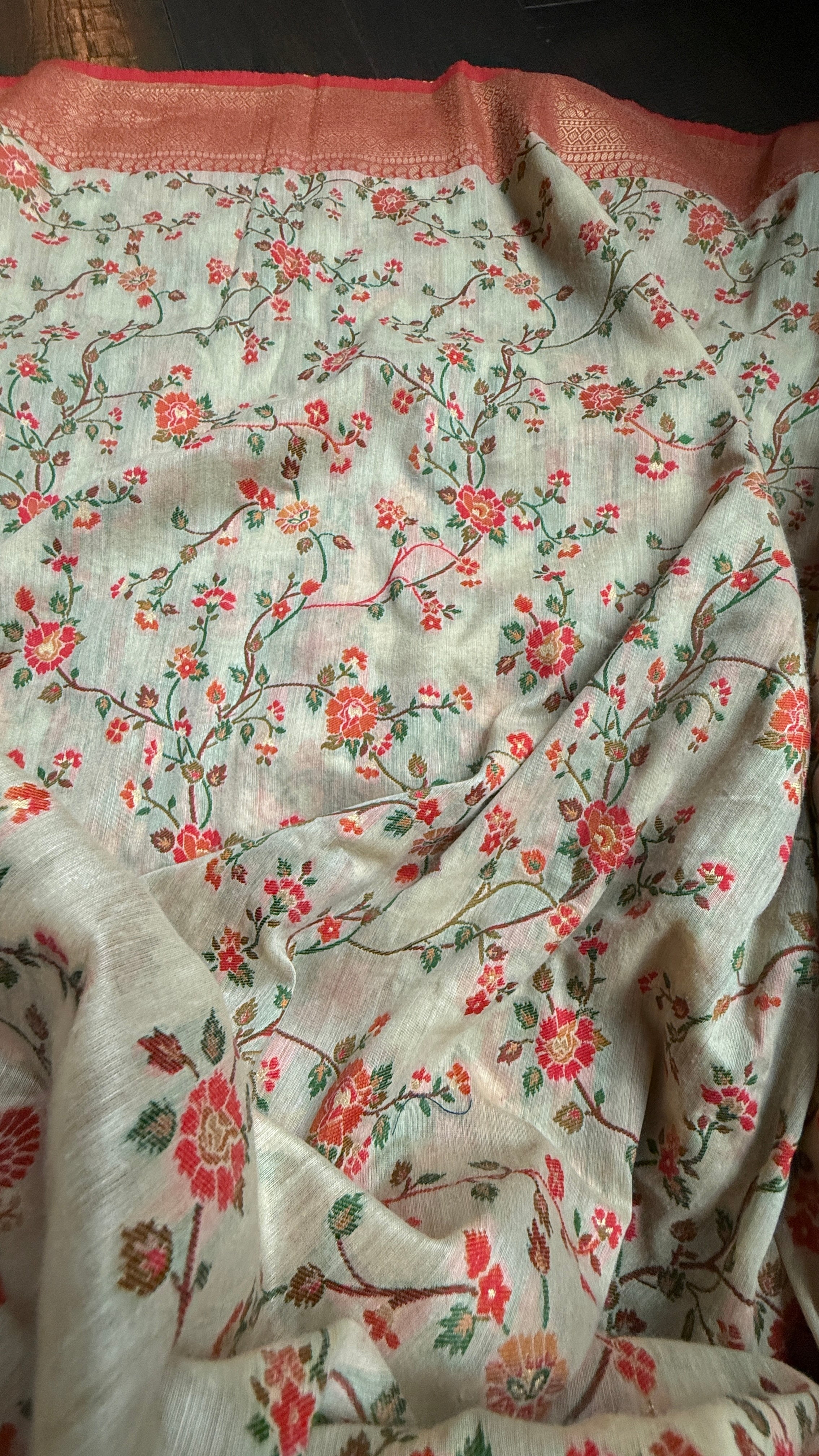 Pashmina Muga Banarasi - Beige