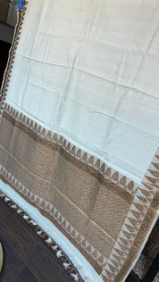 Tussar Silk Banarasi - Ivory Antique Zari