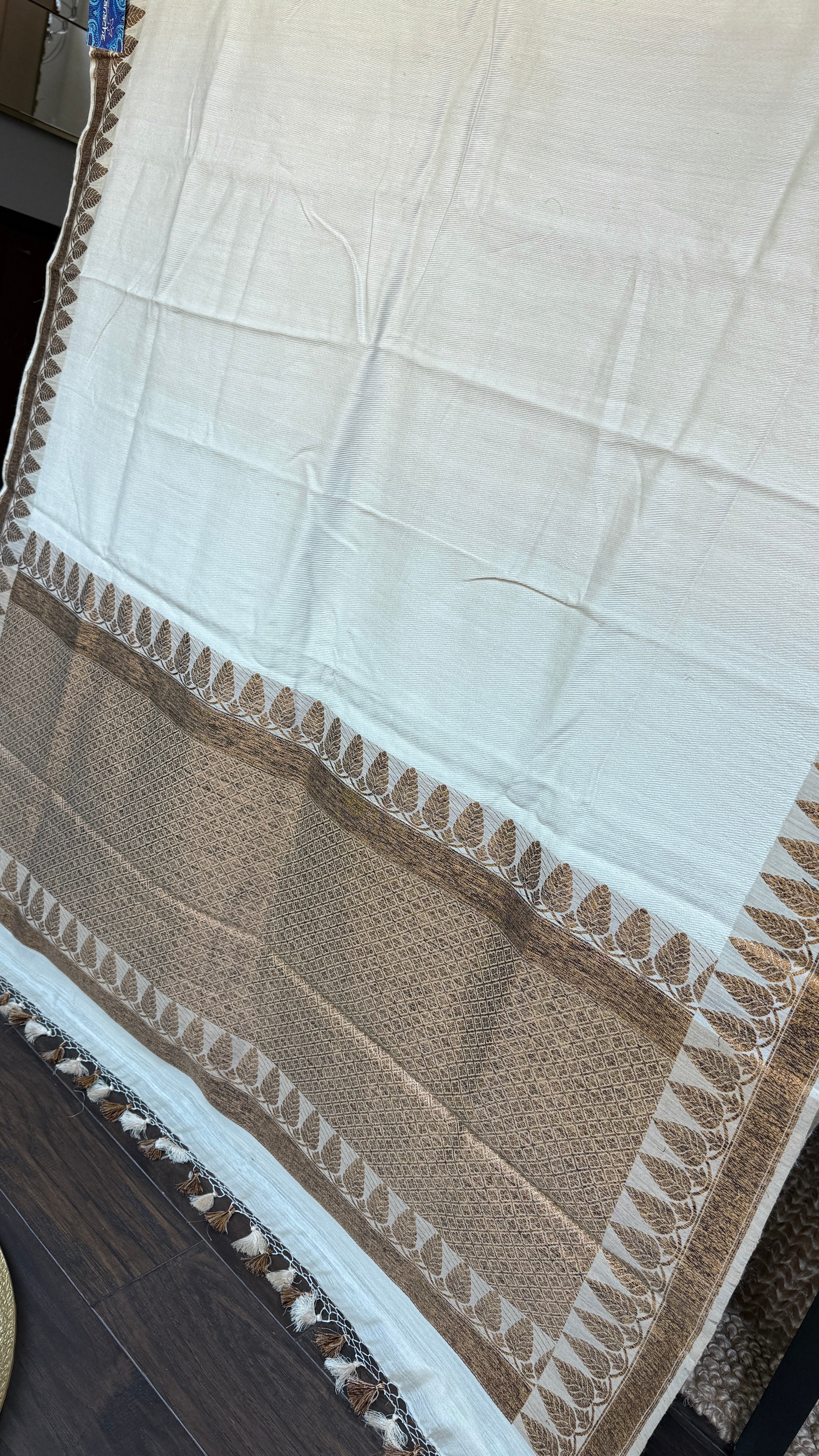 Tussar Silk Banarasi - Ivory Antique Zari