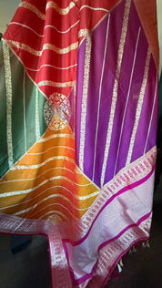 Pure Silk Banarasi - Rani Pink Rangkat Palla