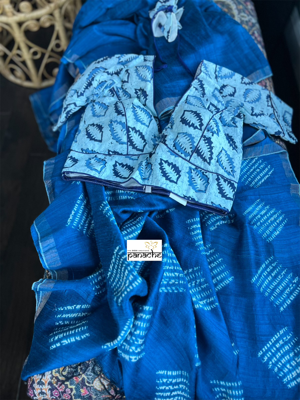 Pure Matka Silk Shibori - Royal Blue