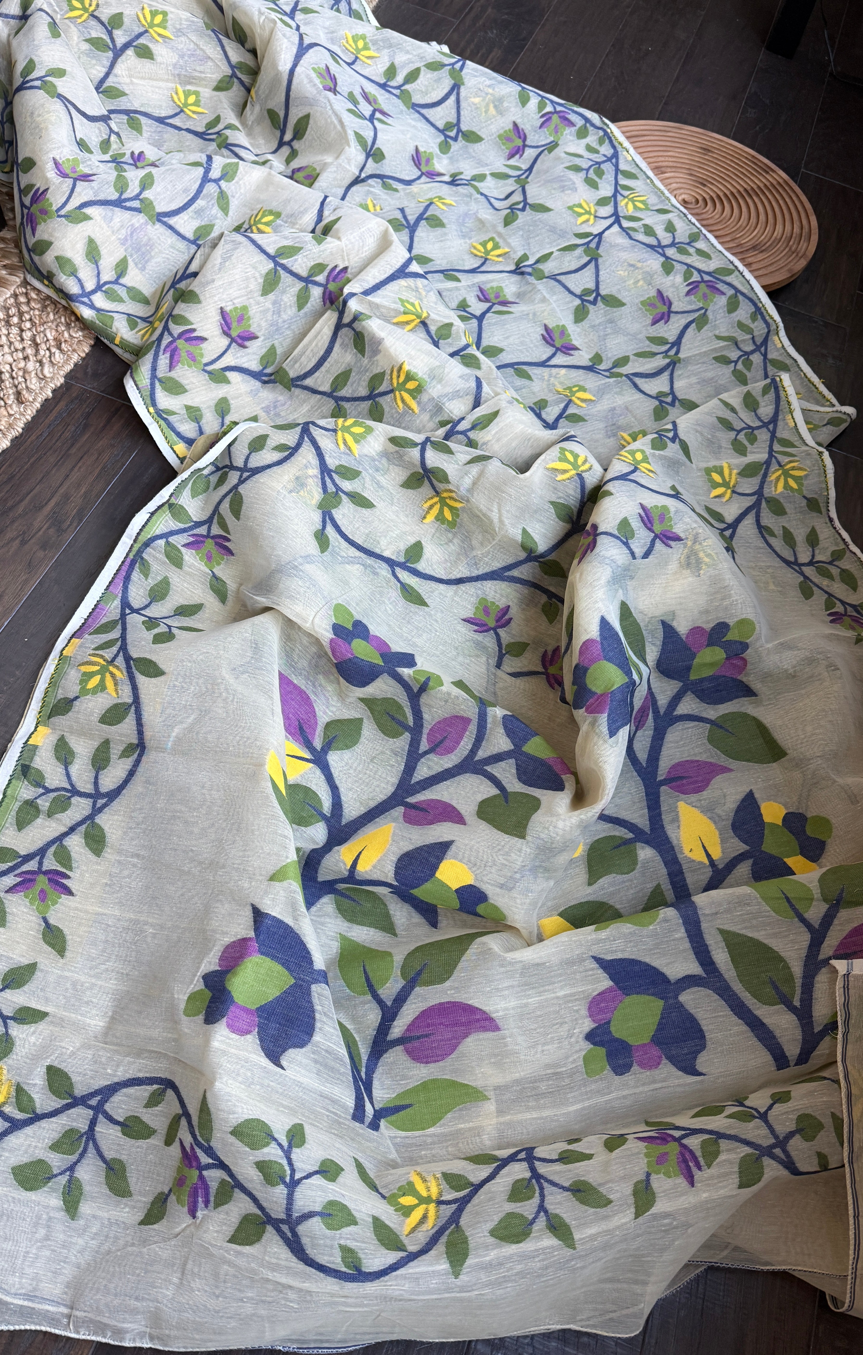 Cotton Jamdaani  - Beige Multi Colored 1