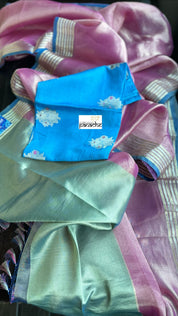 Pure Tissue Silk - Pink Blue