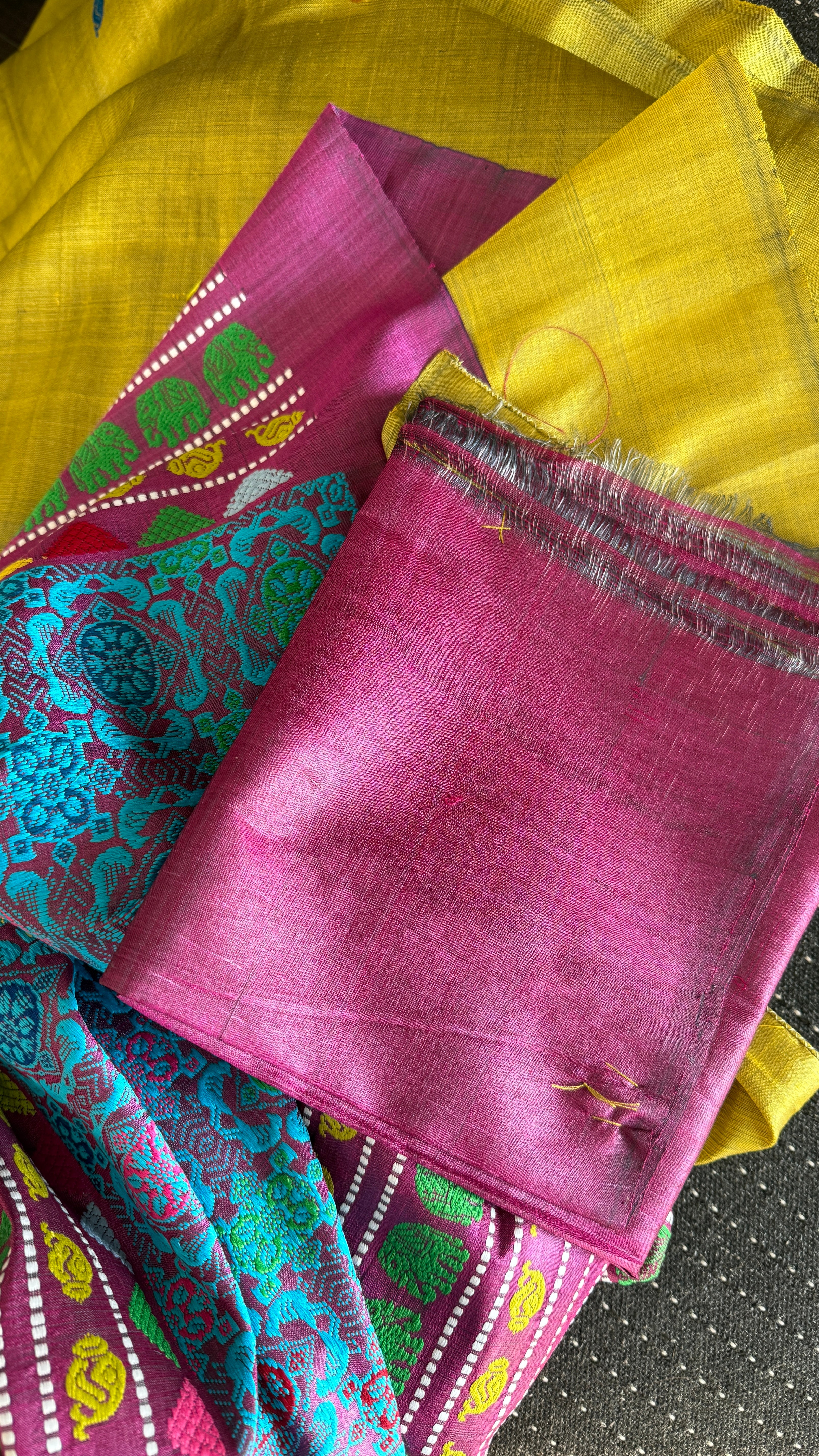 Gopalpur Tussar Silk - Lime Green Yellow Jalla Pallu