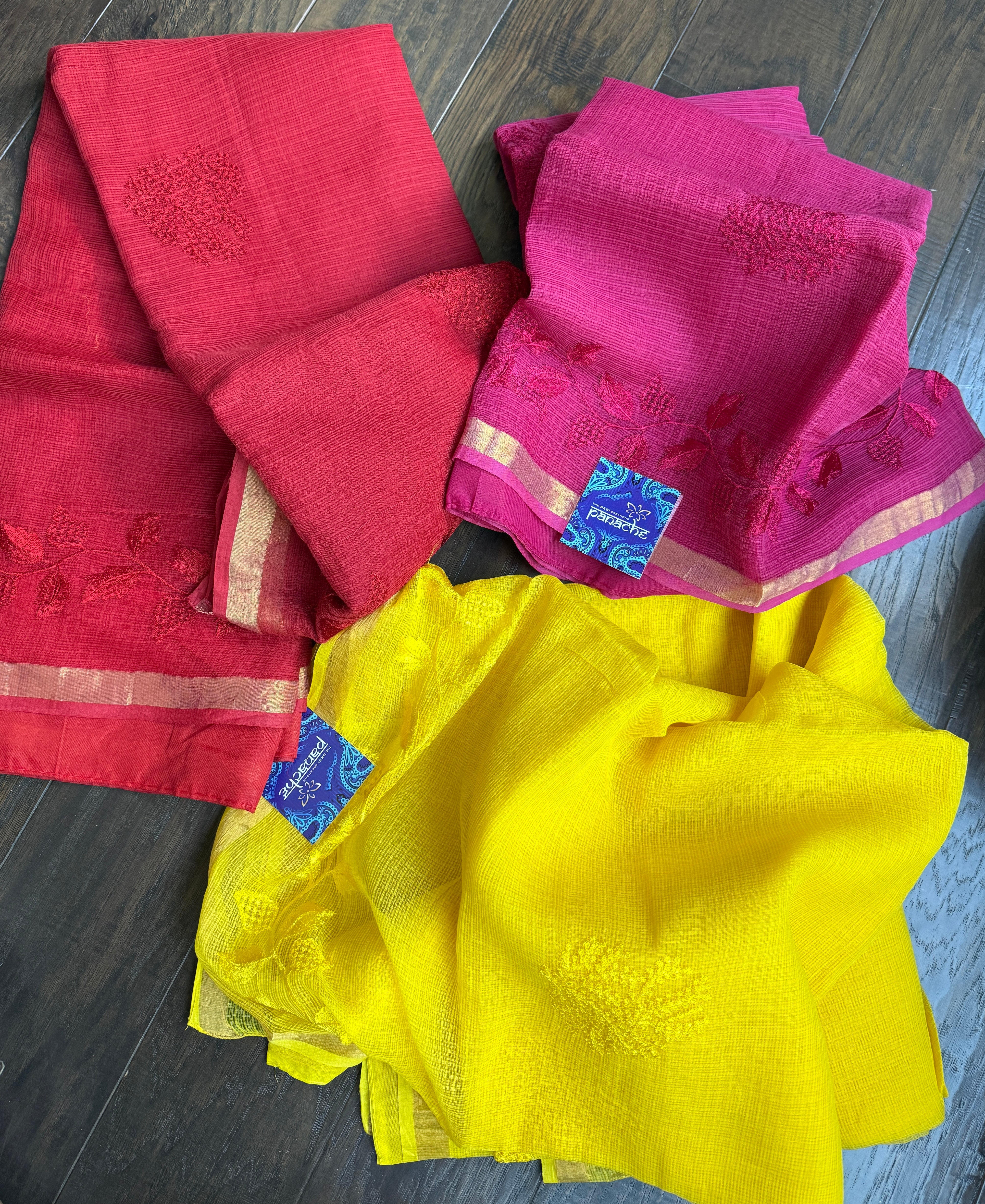 Embroidered Kota Silk - Pink