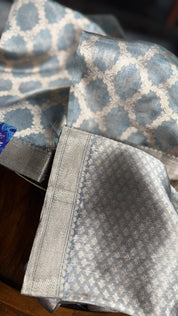 Pure Tissue by Tissue Silk Jaal Banarasi - Grey Kadhua