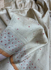 Pure Silk Brocade Banarasi- Cream