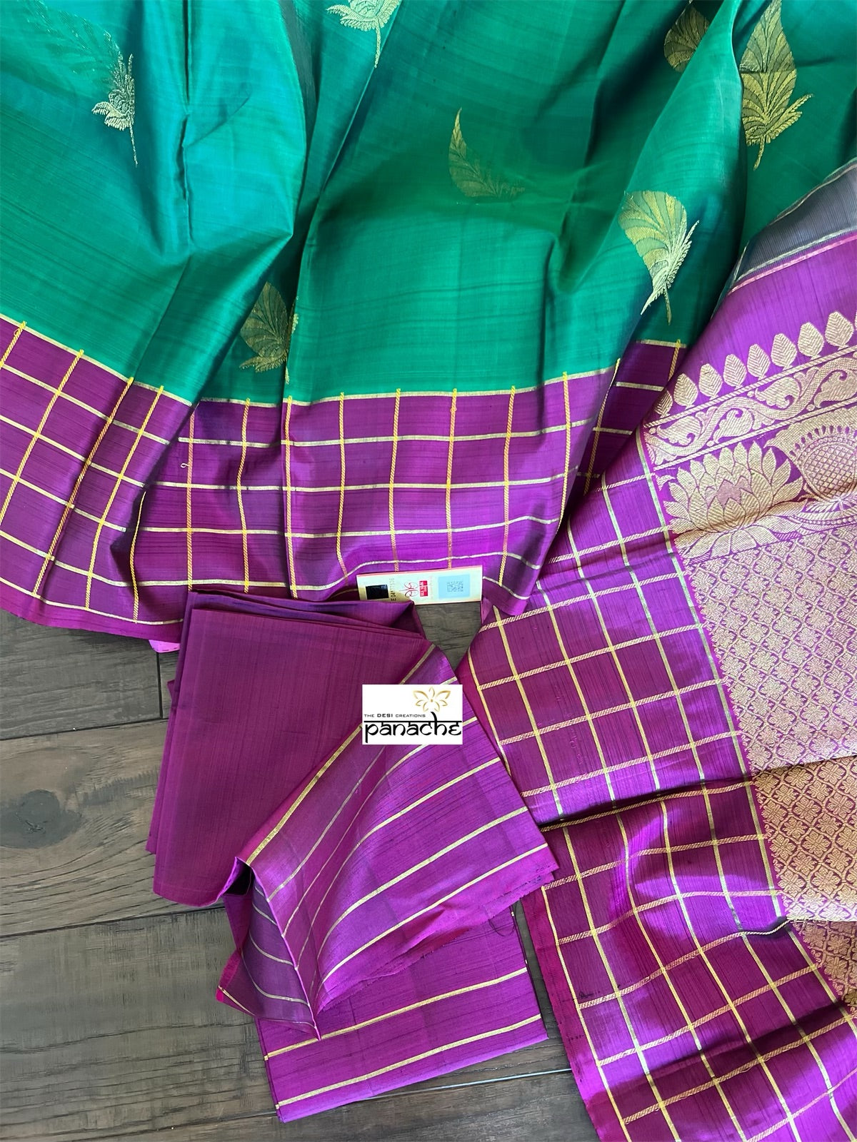 Pure Silk Kanjivaram - Green Purple