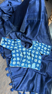 Linen Silk Borderless - Navy Blue