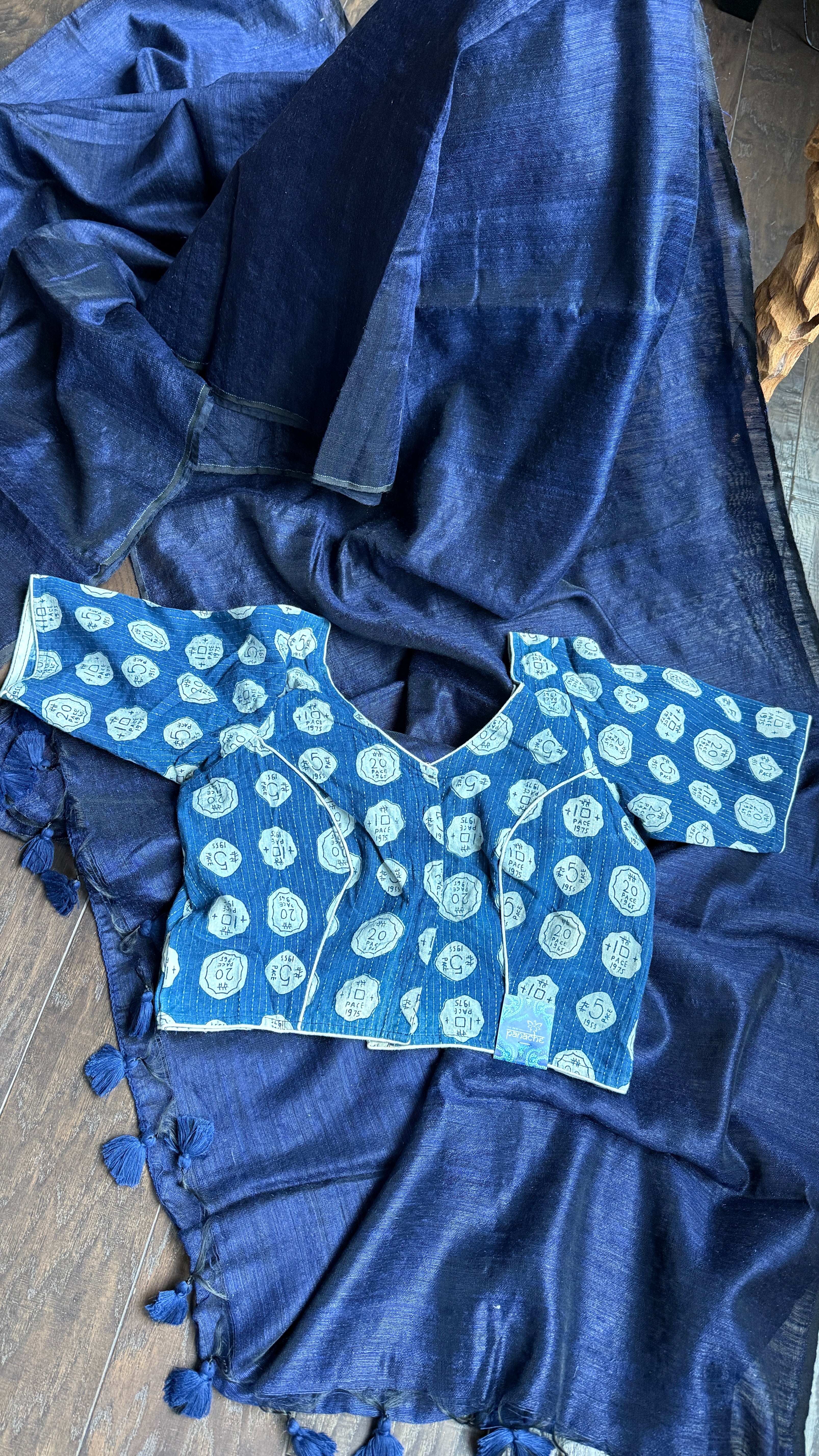 Linen Silk Borderless - Navy Blue